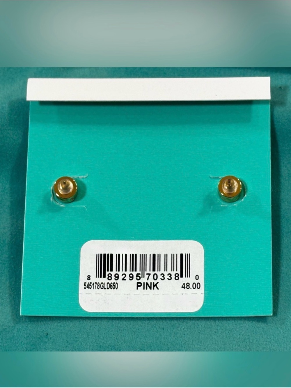 Kurt Geiger Pink Stud Earrings, NWT - Picture 3 of 3